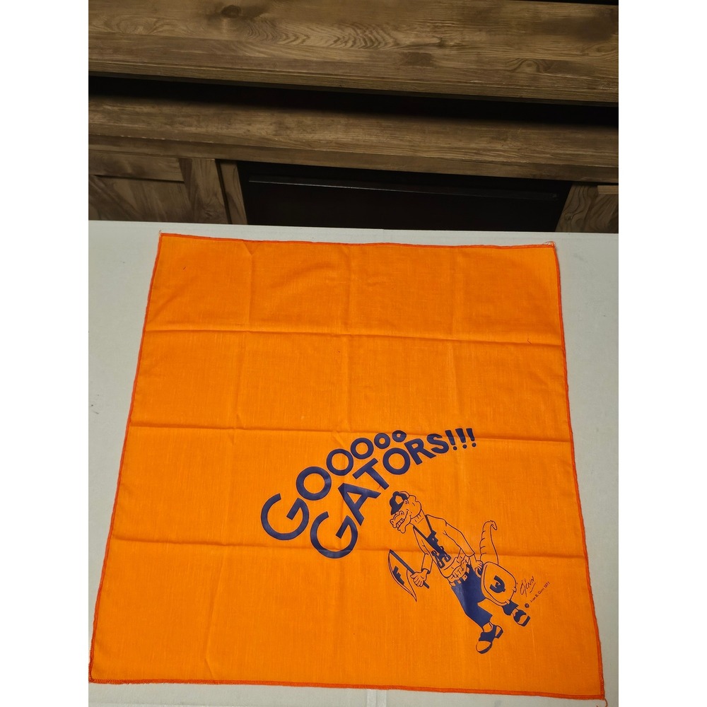University Of Florida OS Bandana Orange Cotton Vintage 1977 Go Gators